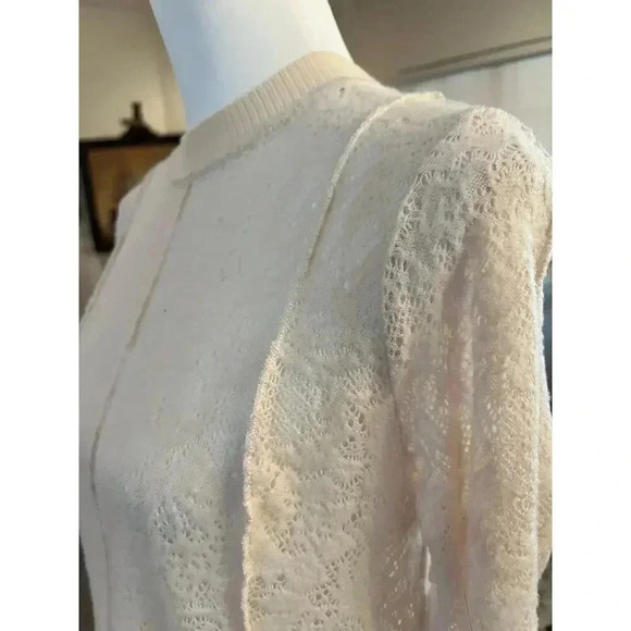 Free people coffee in the morning tunic shirt boho cream long sleeve size small - Picture 4 of 13